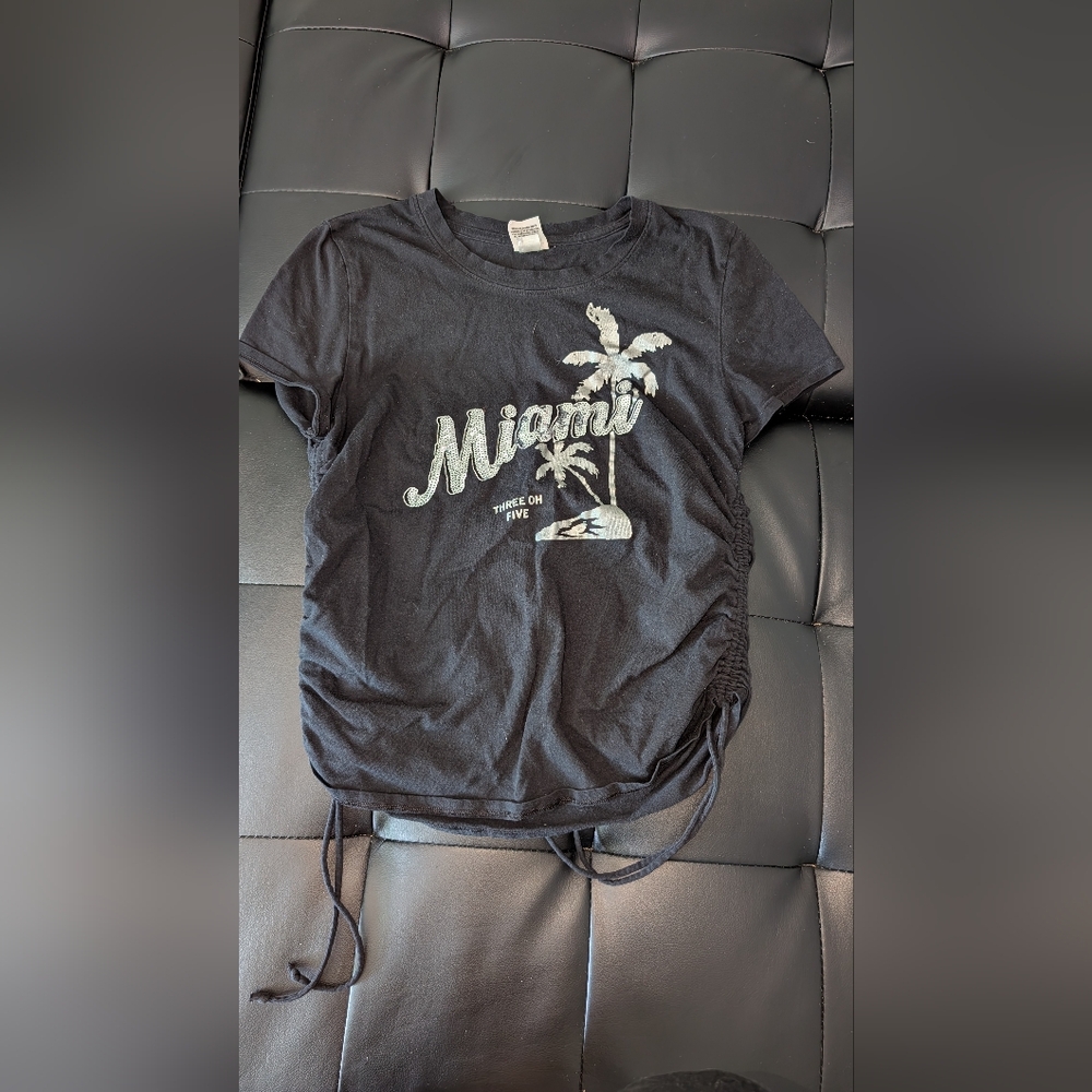 PINK Victoria's Secret Black Miami Graphic Tee